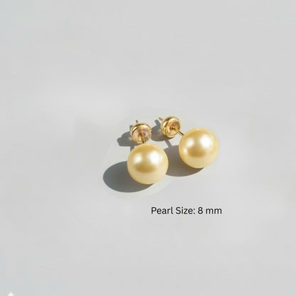 Golden Pearl Studs