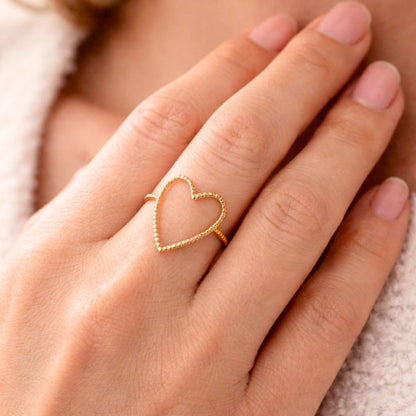 Hammered Heart Ring