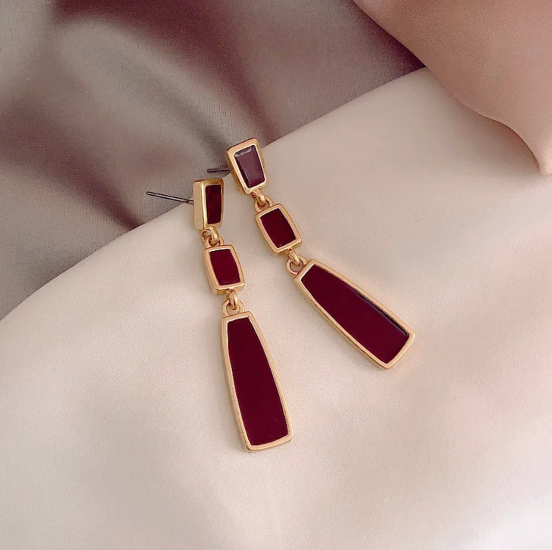 classy red earrings