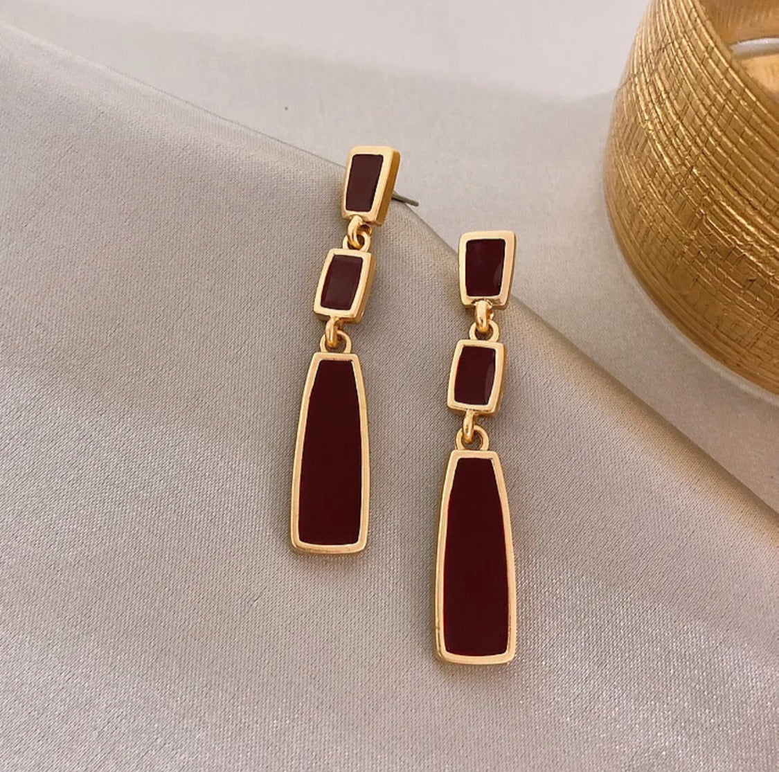 classy red earrings