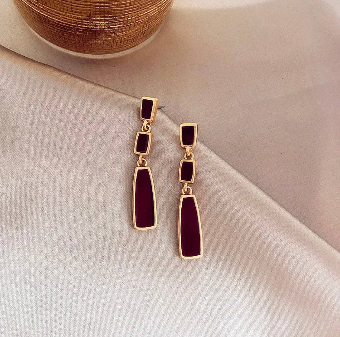 classy red earrings